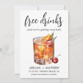 オレンおもしろいジウイスキーのカクテルがフォトズ結婚を飲む セーブザデート (正面)