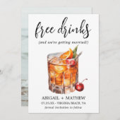 オレンおもしろいジウイスキーのカクテルがフォトズ結婚を飲む セーブザデート (正面/裏面)