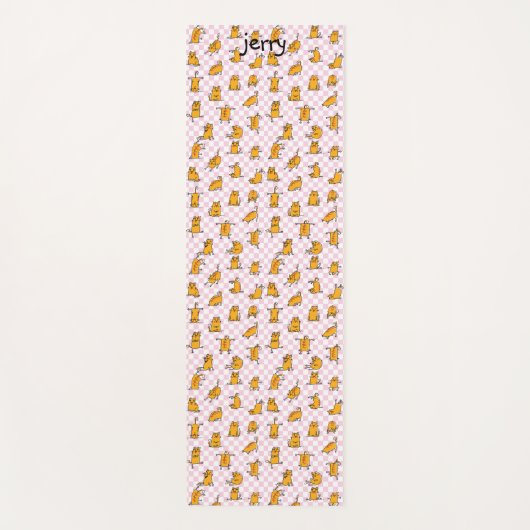 オレンおもしろいジキャッツ名前をカスタムする ヨガマット (正面)