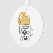 オレンおもしろいジキャットコーヒーマグ猫好き オーナメント (正面)