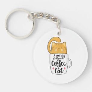 オレンおもしろいジキャットコーヒーマグ猫好き キーホルダー