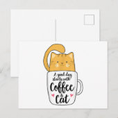 オレンおもしろいジキャットコーヒーマグ猫好き ポストカード (正面/裏面)