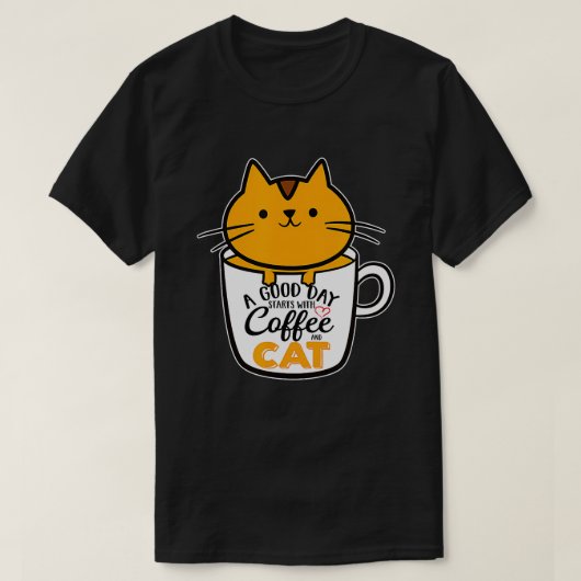 オレンおもしろいジキャットコーヒーマグ猫好き(4) Tシャツ (デザイン正面)