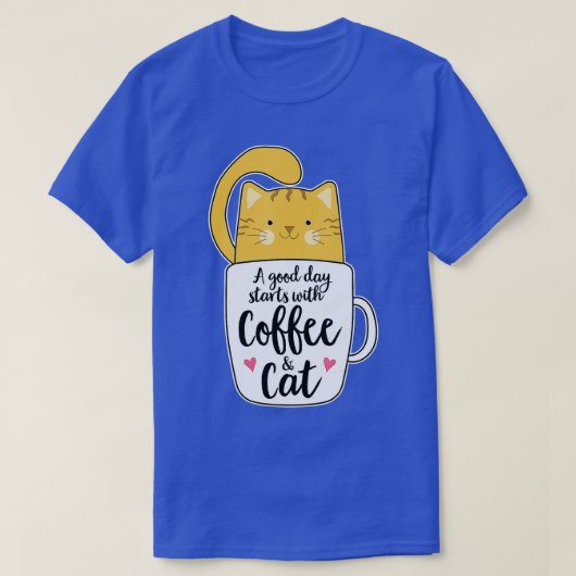 オレンおもしろいジキャットコーヒーマグ猫好き Tシャツ (デザイン正面)
