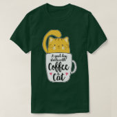オレンおもしろいジキャットコーヒーマグ猫好き Tシャツ (デザイン正面)