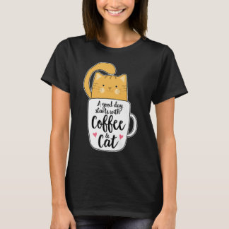オレンおもしろいジキャットコーヒーマグ猫好き Tシャツ