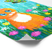 オレンおもしろいジタビーキャットバタフライ制作 ポスター (角)