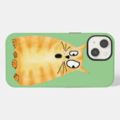 オレンおもしろいジタビー猫 iPhoneケース (裏面横)