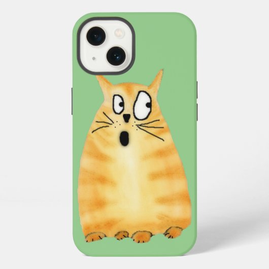 オレンおもしろいジタビー猫 iPhoneケース (裏面)