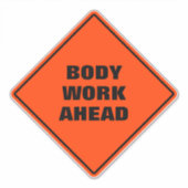 オレンおもしろいジ体前道路標識 シール (正面)