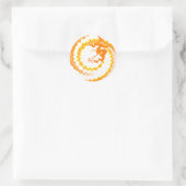 オレンおもしろいジ魔女飛んでいる魔法呪文ハロウィーン ラウンドシール (バッグ)