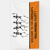 オレンおもしろいジ&ブラック踊りスケルトンハロウィーン 横断幕 (縦)