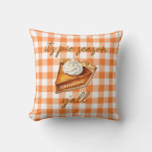 オレンおもしろい素朴ジンガムパイ秋をテーマにした装飾 クッション (正面)