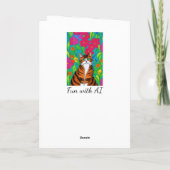 オレンお洒落ジストライプのネコ |ベスティーの誕生日 カード (裏面)