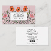 オレンお洒落ジピンクフローラブーケダスティピンク 名刺 (正面/裏面)