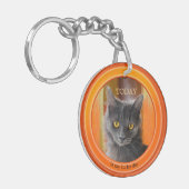 オレンお洒落ジフォトキャットキーチェーン キーホルダー (正面左)