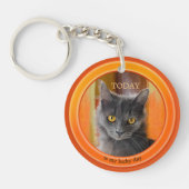 オレンお洒落ジフォトキャットキーチェーン キーホルダー (正面)