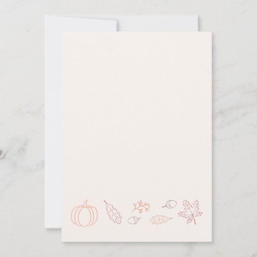 オレンお洒落ジレッド秋インラブブライダルシャワー 招待状 (裏面)