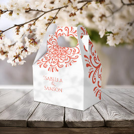 オレンお洒落ジレッド結婚・フローリッシュ フェイバーボックス