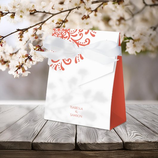 オレンお洒落ジレッド結婚・フローリッシュ フェイバーボックス