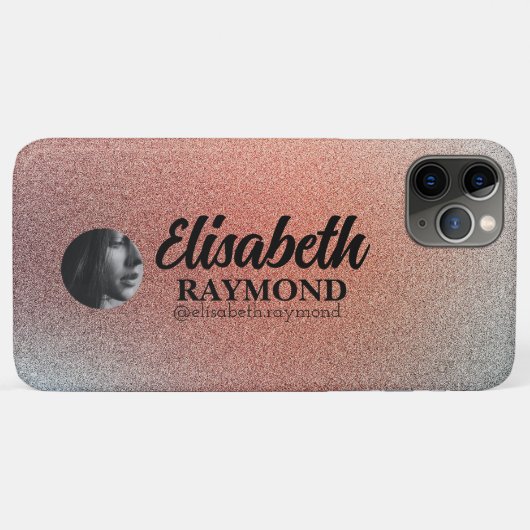 オレンかわいらしジグリッターの写真と名前 Case-Mate iPhoneケース (裏面(横))