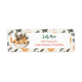 オレンかわいらしジスライスと松の枝 ラベル (正面)