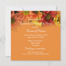 オレンかわいらしジデイジー花卒業 招待状