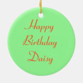 オレンかわいらしジナスタチウムカスタム誕生日 セラミックオーナメント (裏面)