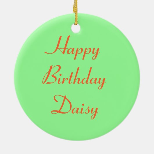 オレンかわいらしジナスタチウムカスタム誕生日 セラミックオーナメント (裏面)