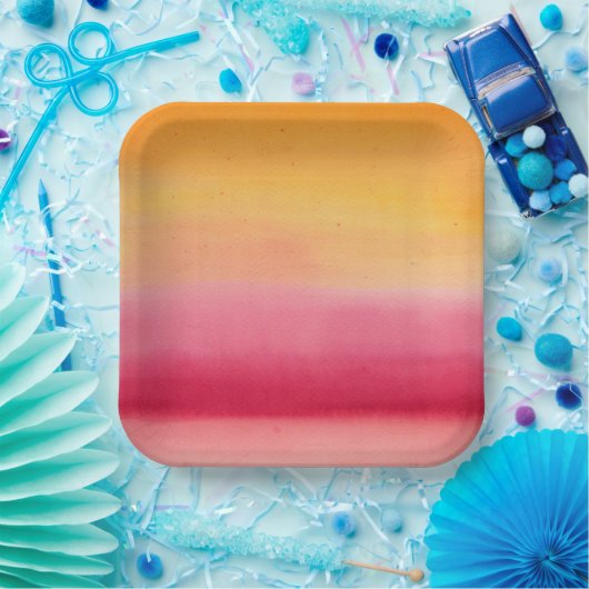 オレンかわいらしジピンクの水色 ペーパープレート (パーティー)