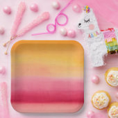 オレンかわいらしジピンクの水色 ペーパープレート (パーティー)