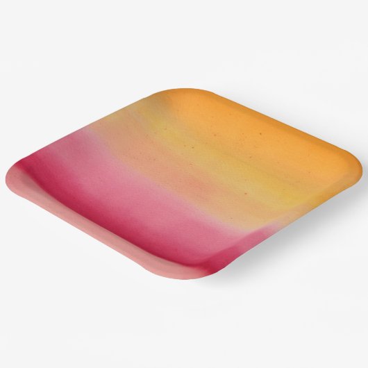 オレンかわいらしジピンクの水色 ペーパープレート (傾斜あり)