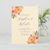 オレンかわいらしジフローラエレガントイエロー結婚ズ 招待状 (スタンド正面)