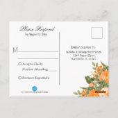 オレンかわいらしジフローラオンネイビーブルー ポストカード (裏面)