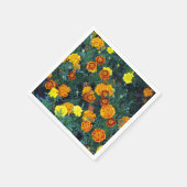 オレンかわいらしジマリゴールドフローラ写真 スタンダードカクテルナプキン (角)