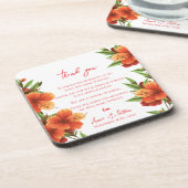 オレンかわいらしジュ花トレンディーフローラ結婚ズ コースター (左側)