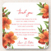 オレンかわいらしジュ花トレンディーフローラ結婚ズ コースター (正面)