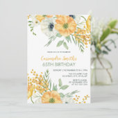 オレンかわいらしジ&ホワイトアネモンフローラ誕生日 招待状 (スタンド正面)