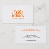 オレンはっきりしたジグランジスタンプ文字名刺 名刺 (正面/裏面)