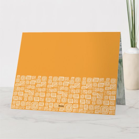 オレンはっきりしたジハッピークワンザ独身のフォトホリデー カード (裏面)