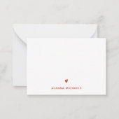 オレンはっきりしたジハートと名前 ノートカード (正面)