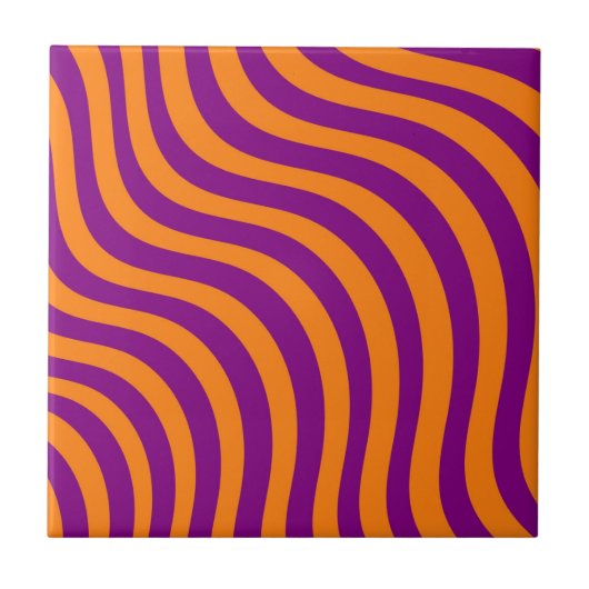 オレンはっきりしたジパープルゼブラストライプ春 タイル (正面)
