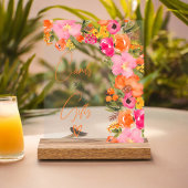 オレンはっきりしたジフローラスクリプトカードギフトブライダルシャワー アクリルサイン