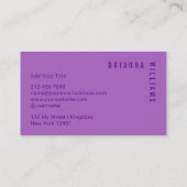 オレンはっきりしたジモダンパープルプロフェッショナルモノグラム 名刺 (裏面)