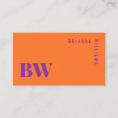 オレンはっきりしたジモダンパープルプロフェッショナルモノグラム 名刺 (正面)