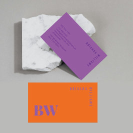 オレンはっきりしたジモダンパープルプロフェッショナルモノグラム 名刺