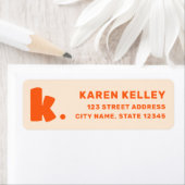 オレンはっきりしたジモノグラム差出人住所 ラベル (インサイチュ)