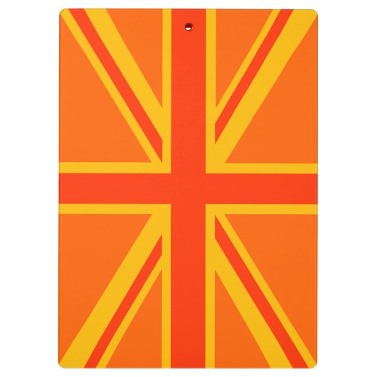 オレンはっきりしたジユニオンジャックブリティッシュ国旗スワッグ クリップボード (裏面)