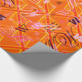 オレンはっきりしたジユニオンジャックブリティッシュ国旗スワッグ ラッピングペーパー (角)