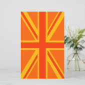 オレンはっきりしたジユニオンジャックブリティッシュ国旗スワッグ 便箋 (スタンド正面)